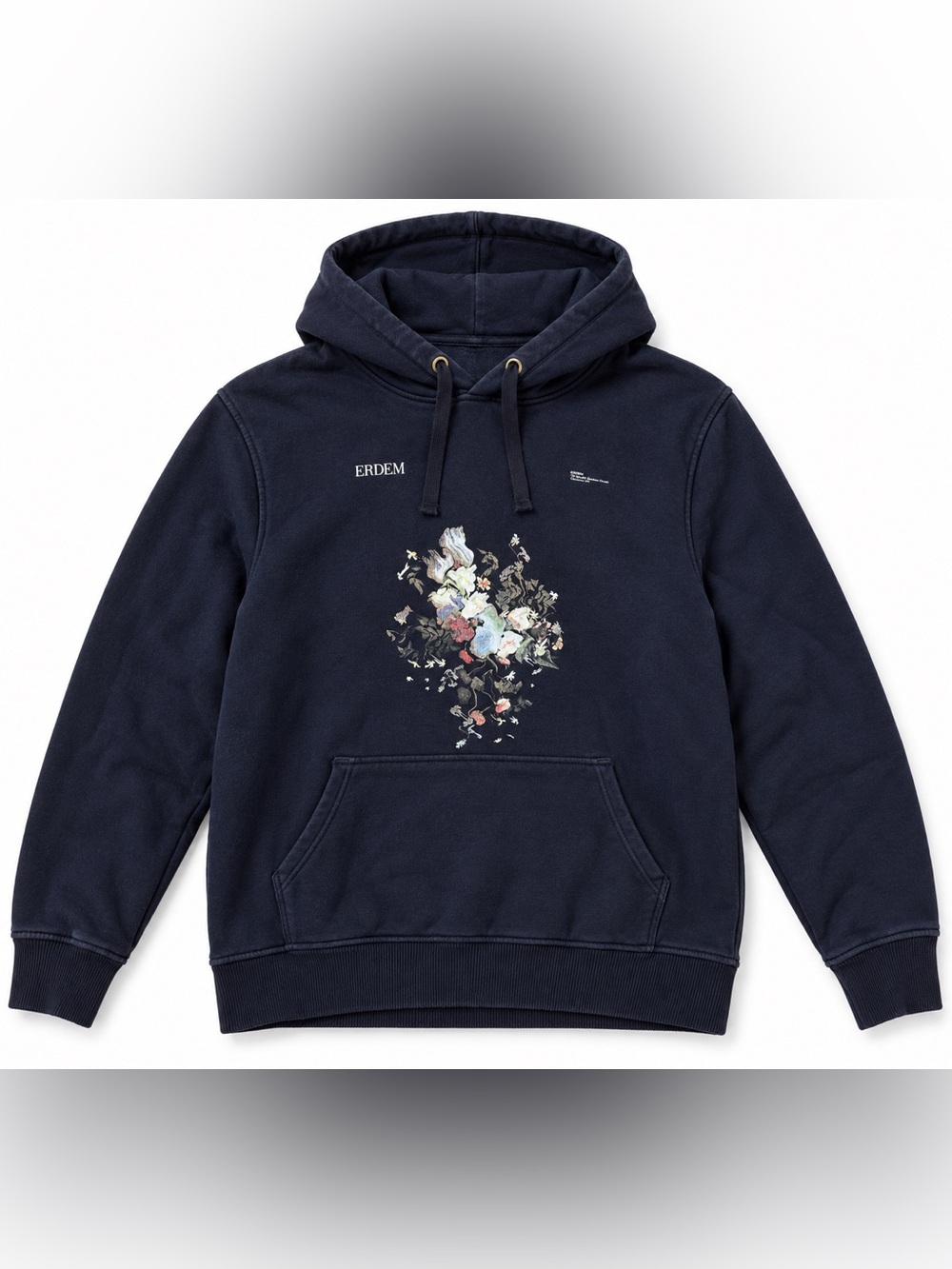ERDEM Navy Floral Print Hoodie